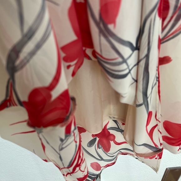 Vintage Mary McFadden floral maxi cream dress 10 - Picture 6 of 9